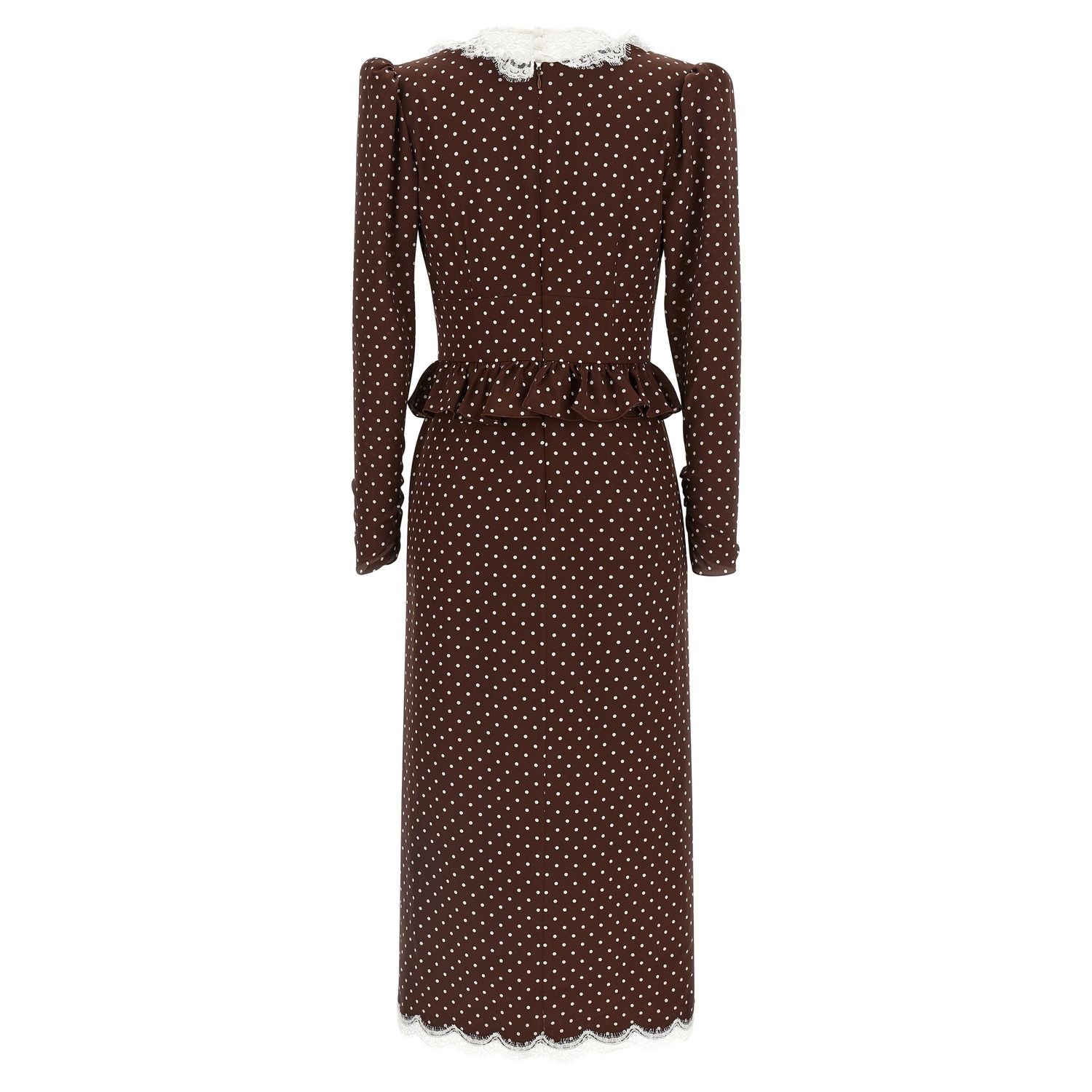 Alessandra Rich Brown Silk Midi Dress
