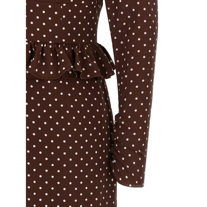 Alessandra Rich Brown Silk Midi Dress