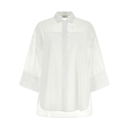 Peserico White Cotton Blouse