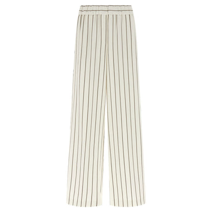 Peserico White Linen Casual Pants