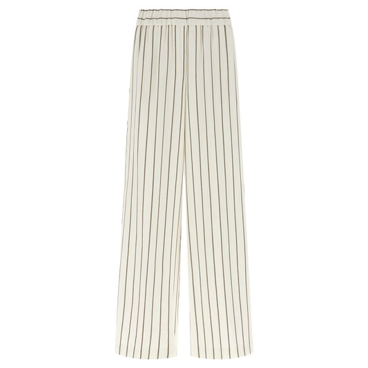 Peserico White Linen Casual Pants