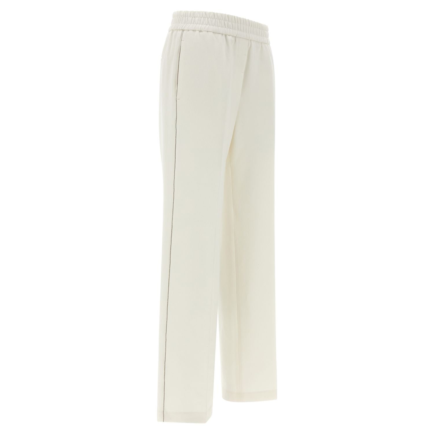 Peserico White Cotton Casual Pants