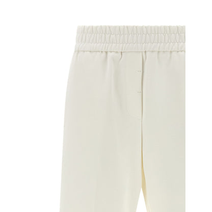 Peserico White Cotton Casual Pants