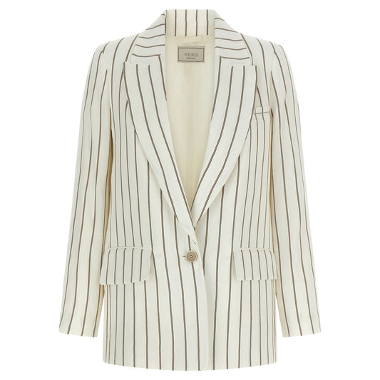 Peserico White Linen Blazer