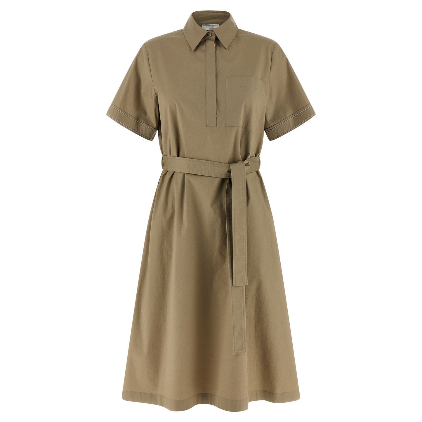Peserico Bicolor Cotton Midi Dress