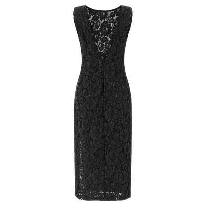 PINKO Black Cotton Midi Dress
