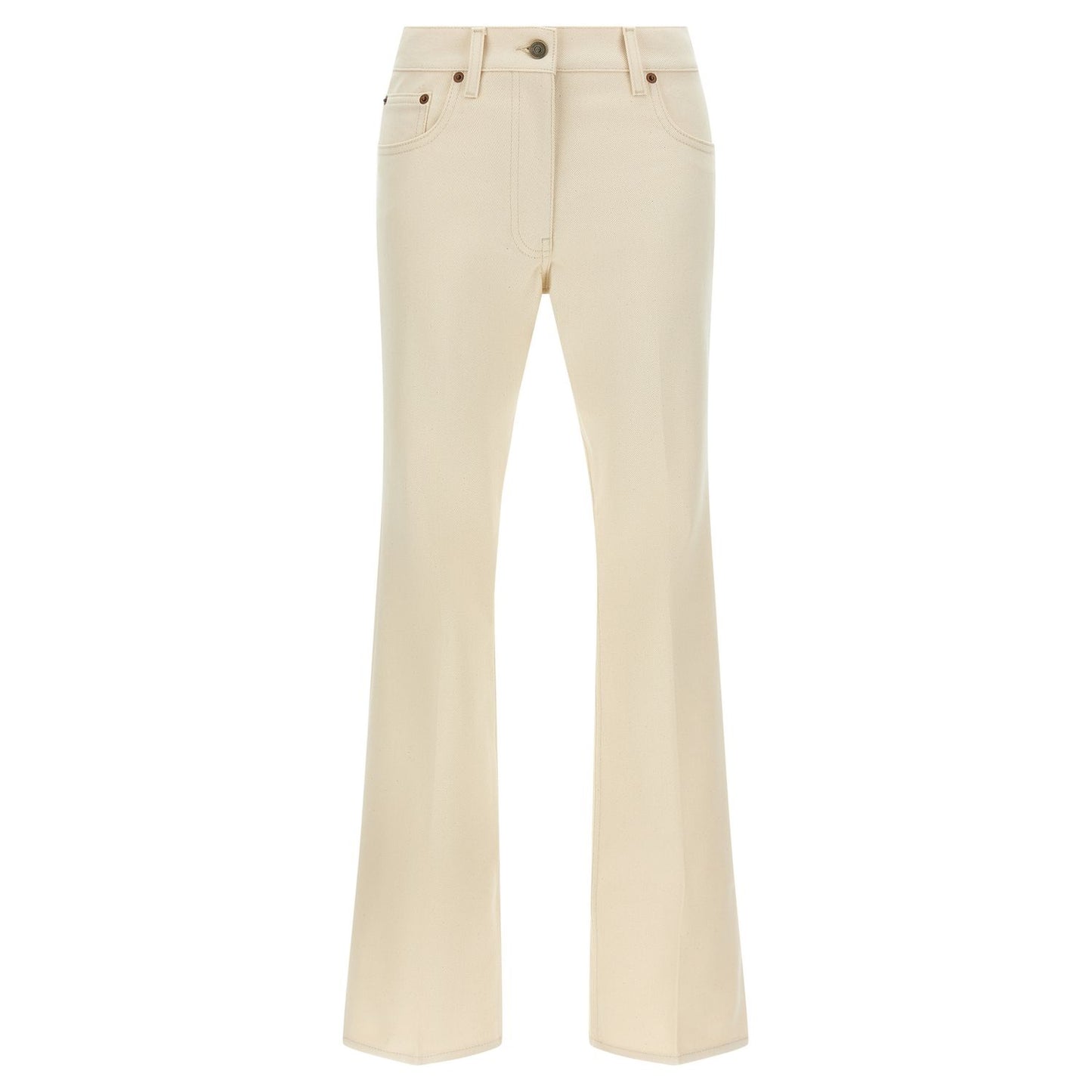 Valentino Garavani Beige Cotton Flared Jeans