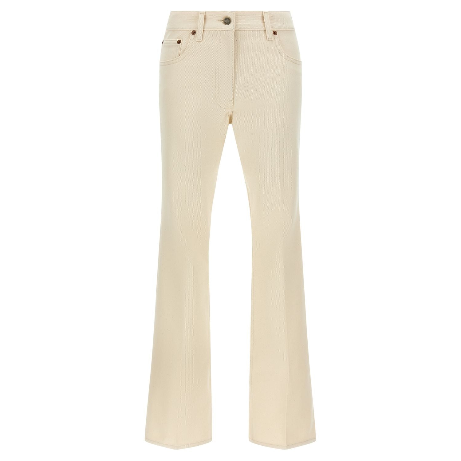 Valentino Garavani Beige Cotton Flared Jeans
