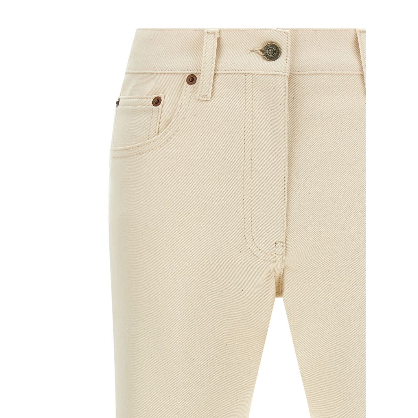 Valentino Garavani Beige Cotton Flared Jeans