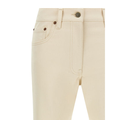 Valentino Garavani Beige Cotton Flared Jeans