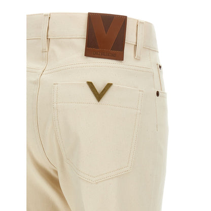 Valentino Garavani Beige Cotton Flared Jeans