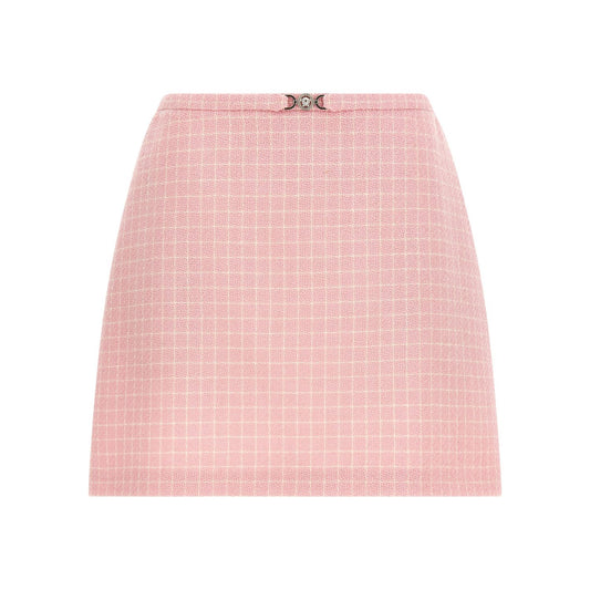 Versace Multicolor Virgin Wool Long Skirt