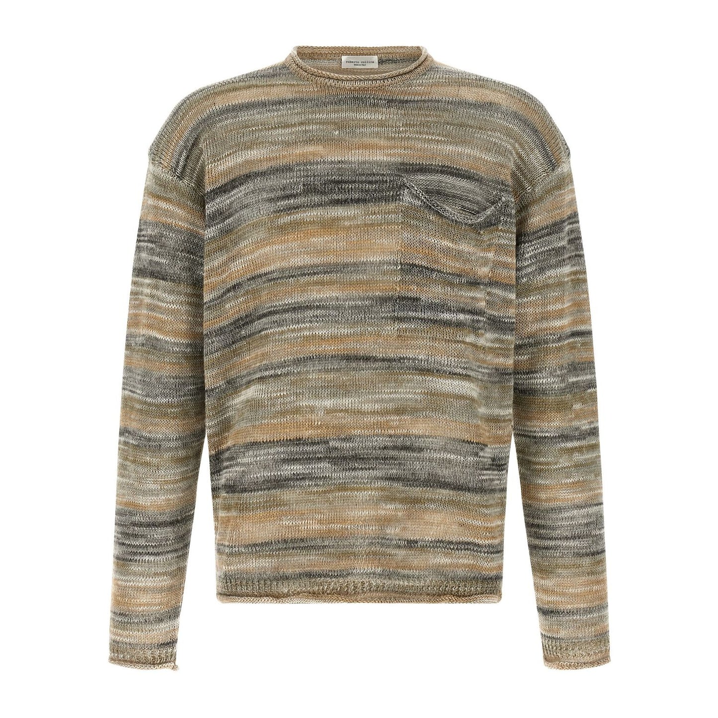 Roberto Collina Gray Linen Cardigan