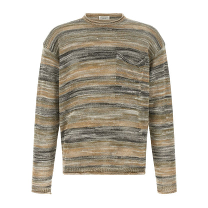 Roberto Collina Gray Linen Cardigan