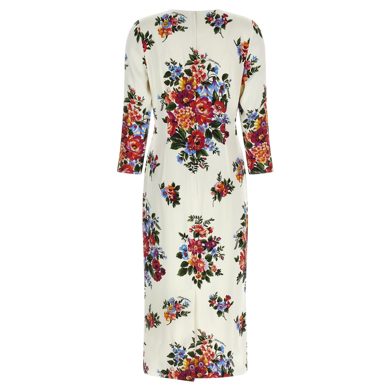 Dolce & Gabbana White Viscose Midi Dress