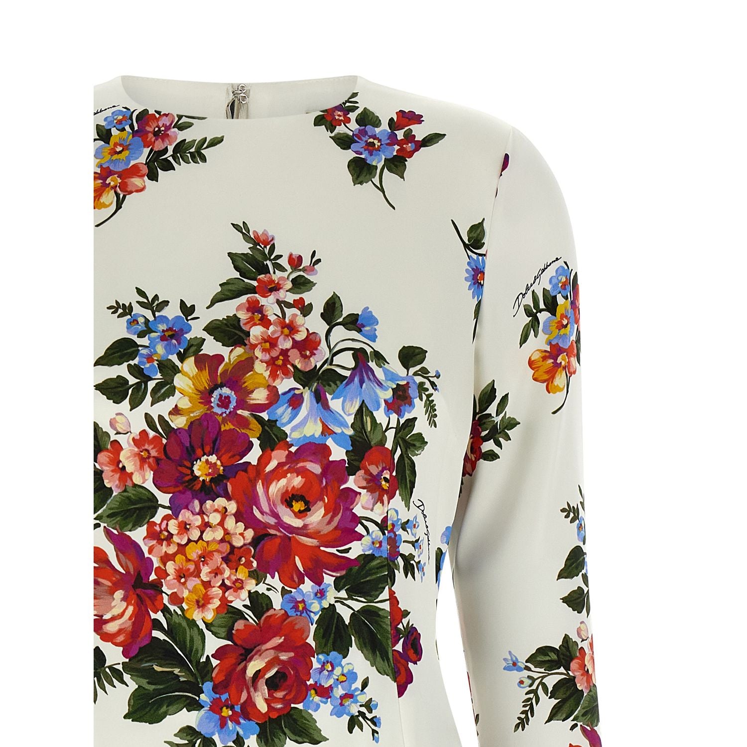 Dolce & Gabbana White Viscose Midi Dress