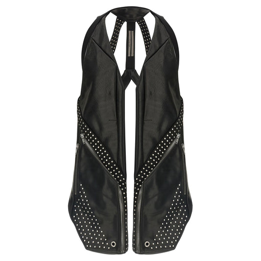 Rick Owens Black Bull Skin Sleeveless Jacket