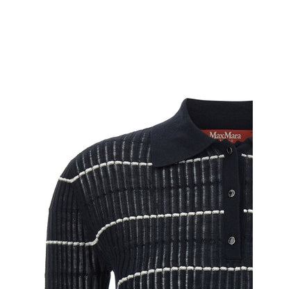 Max Mara Blue Silk Polo Shirt