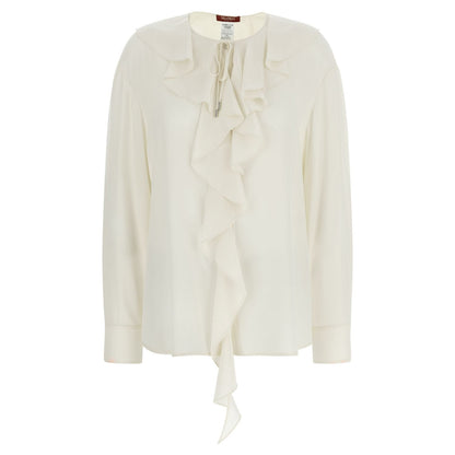 Max Mara White Silk Blouse