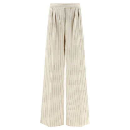 Max Mara White Cotton Casual Pants