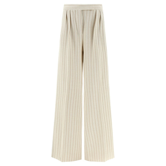 Max Mara White Cotton Casual Pants
