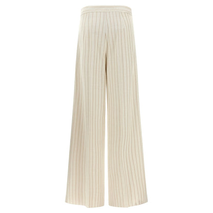 Max Mara White Cotton Casual Pants