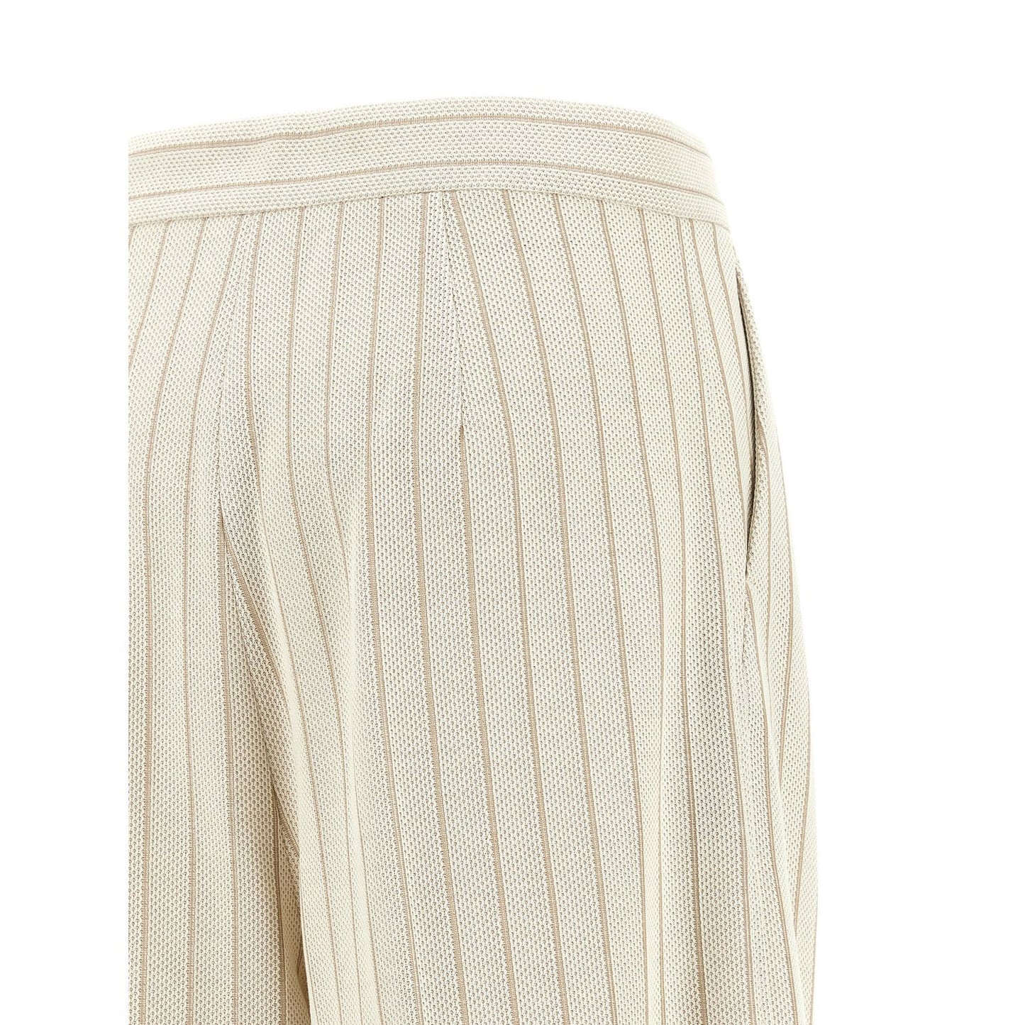 Max Mara White Cotton Casual Pants