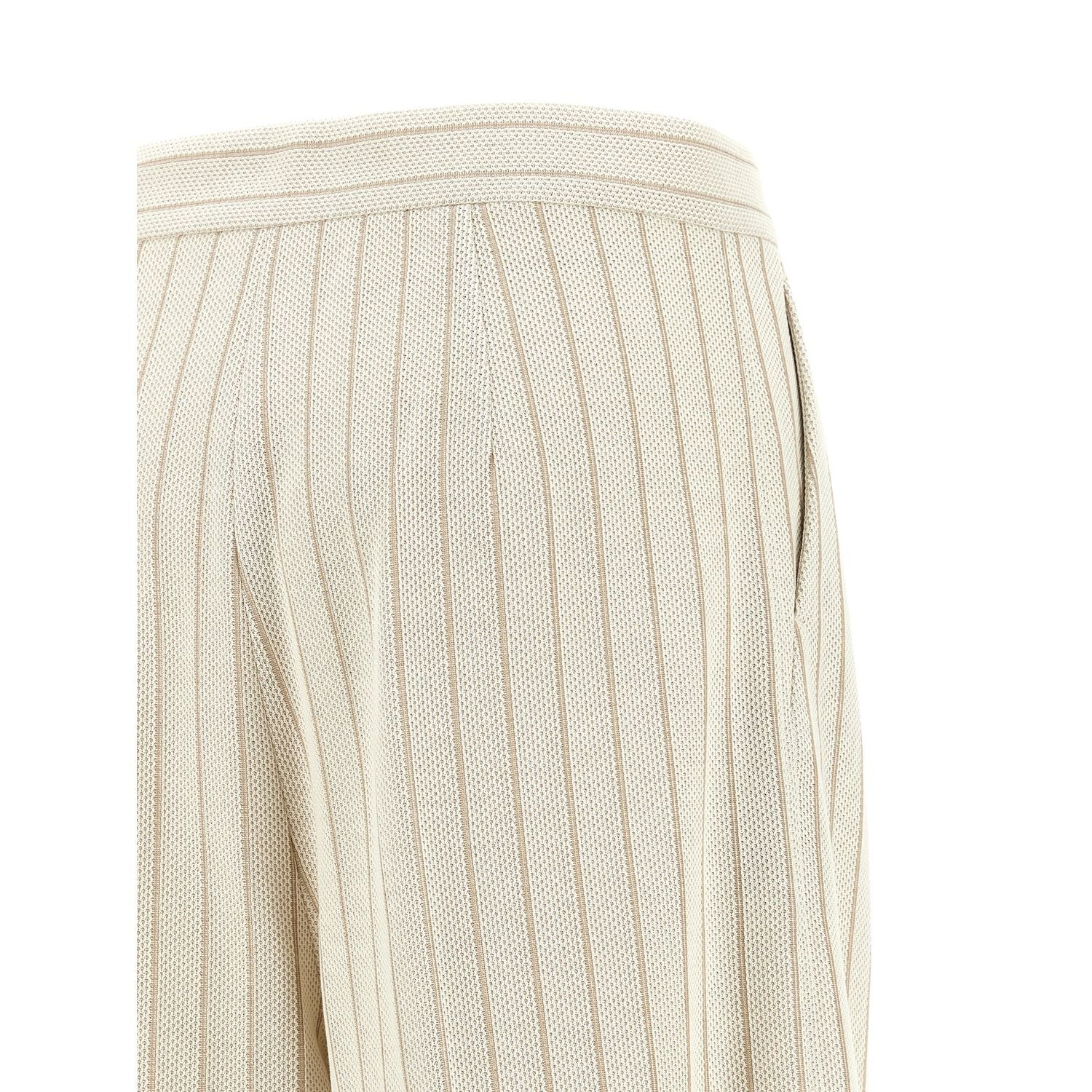 Max Mara White Cotton Casual Pants