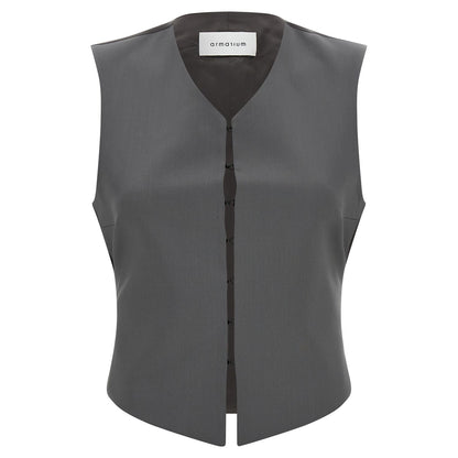 Armarium Gray Virgin Wool Sleeveless Jacket