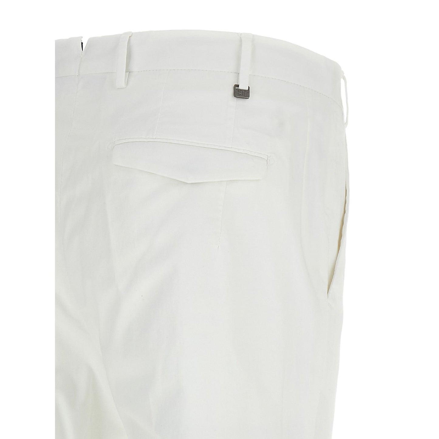 PT Torino White Cotton Dress Pants