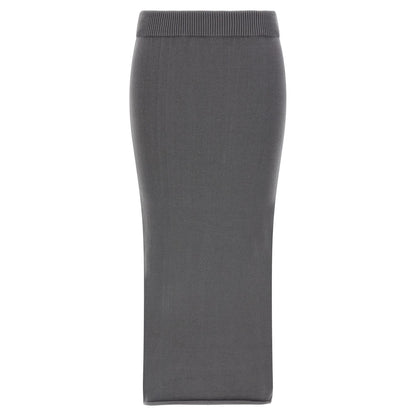 Entire Studios Gray Cotton Midi Skirt