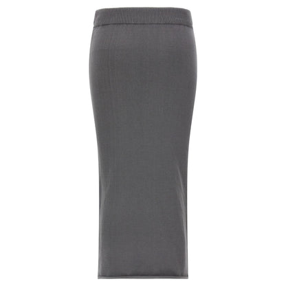 Entire Studios Gray Cotton Midi Skirt