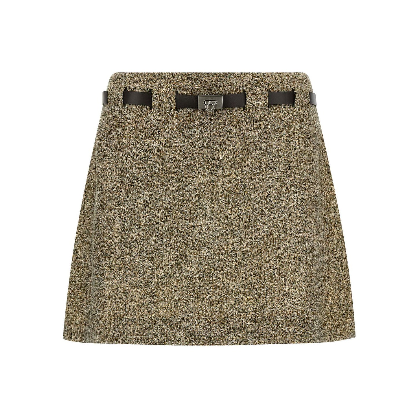 Ferragamo Multicolor Linen Long Skirt