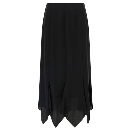Valentino Garavani Black Silk Midi Skirt