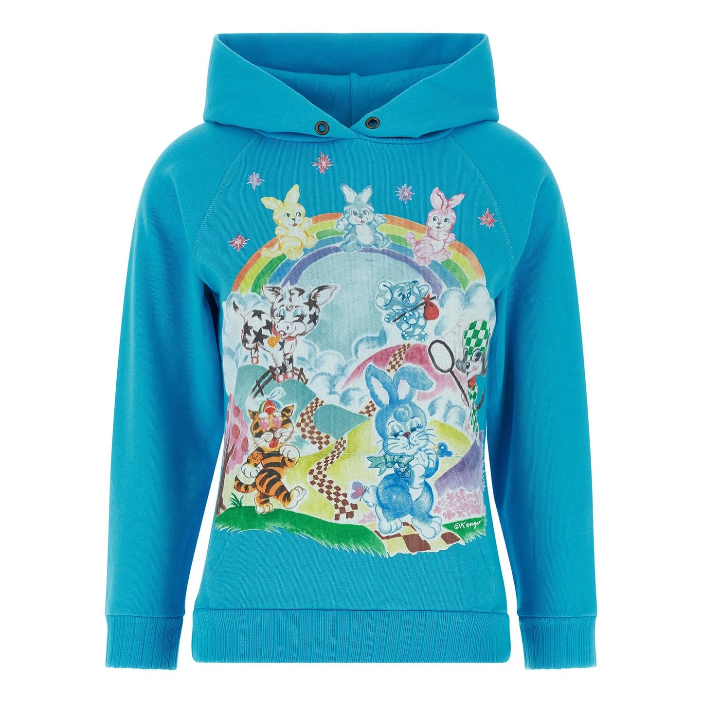 Kenzo Blue Cotton Hoodie