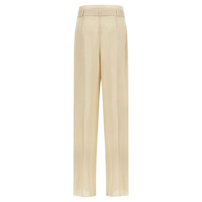 Max Mara Beige Linen Casual Pants