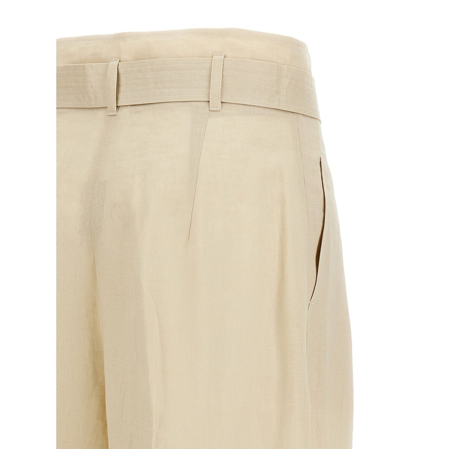 Max Mara Beige Linen Casual Pants