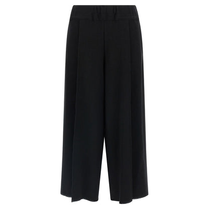 Issey Miyake Black Cotton Casual Pants