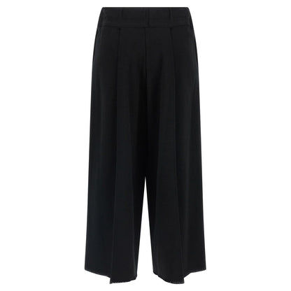 Issey Miyake Black Cotton Casual Pants