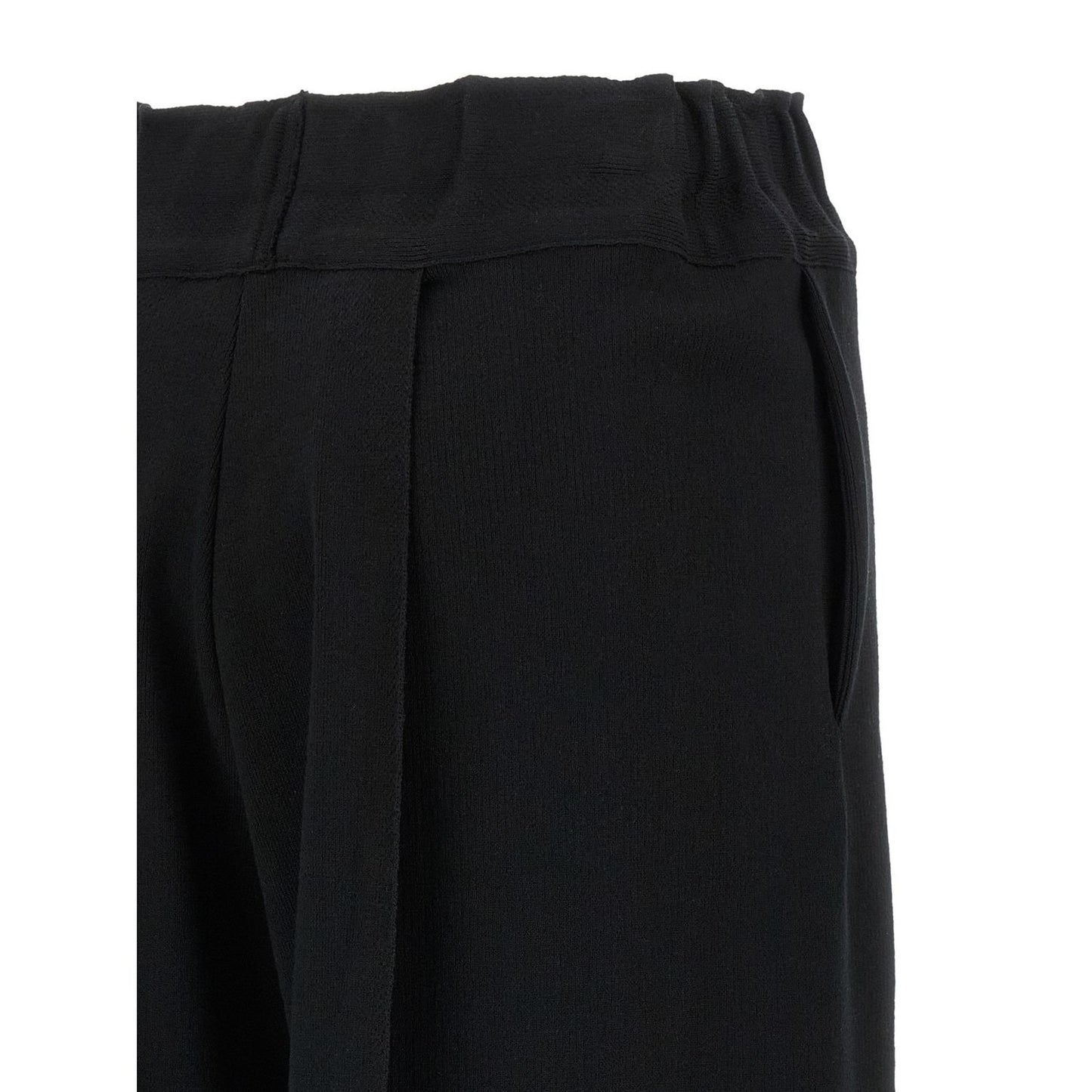 Issey Miyake Black Cotton Casual Pants