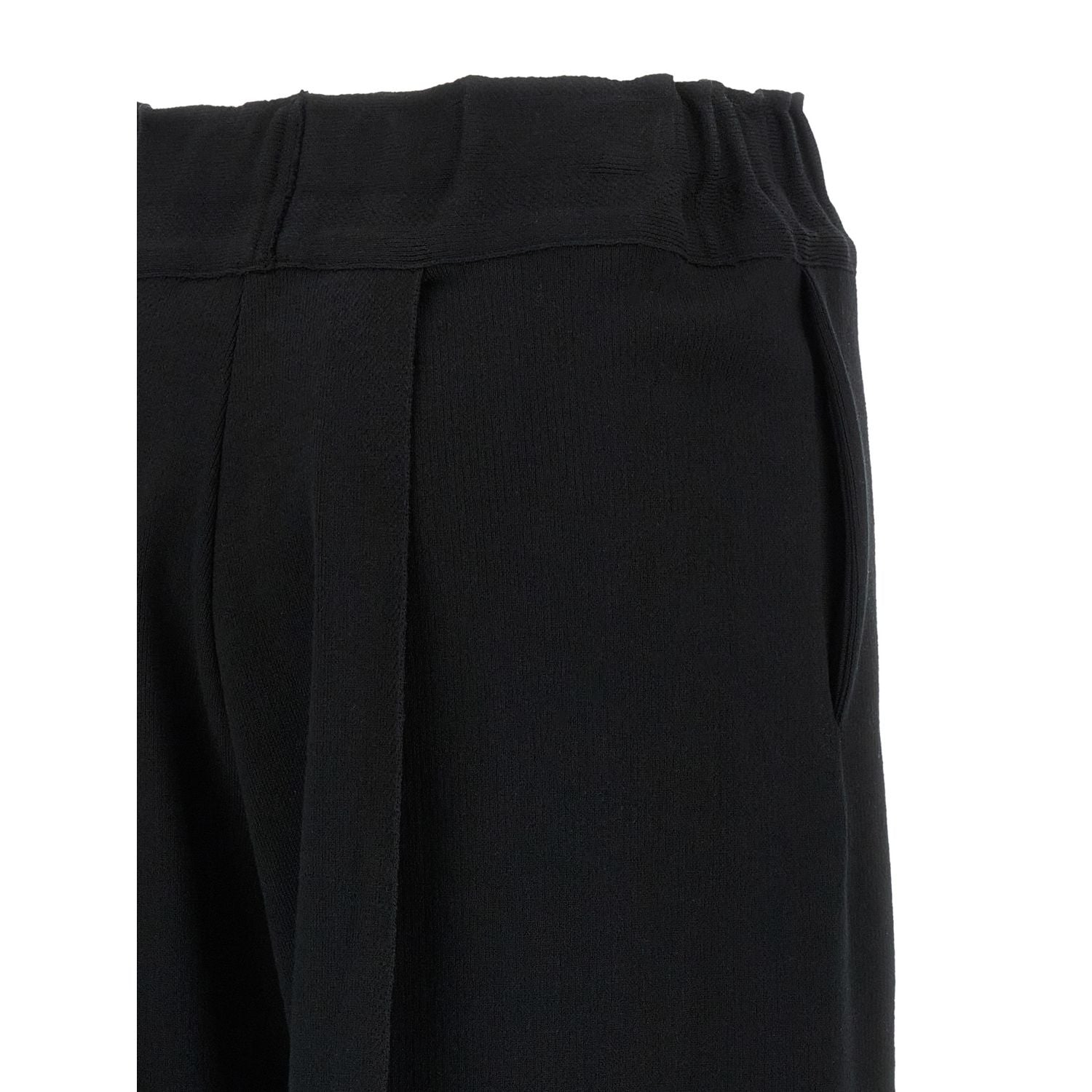 Issey Miyake Black Cotton Casual Pants