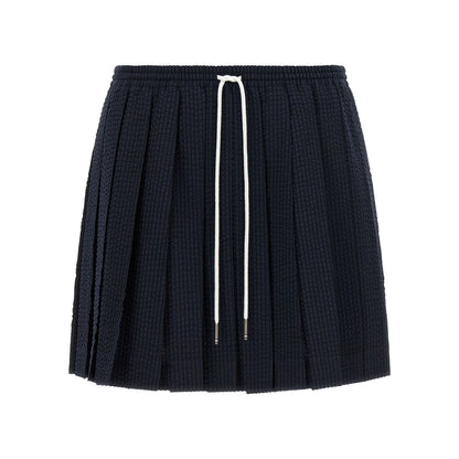 Thom Browne Blue Wool Long Skirt