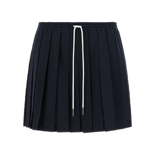 Thom Browne Blue Wool Long Skirt