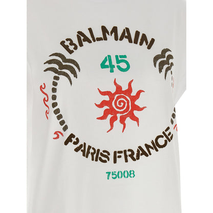 Balmain White Cotton T-Shirt