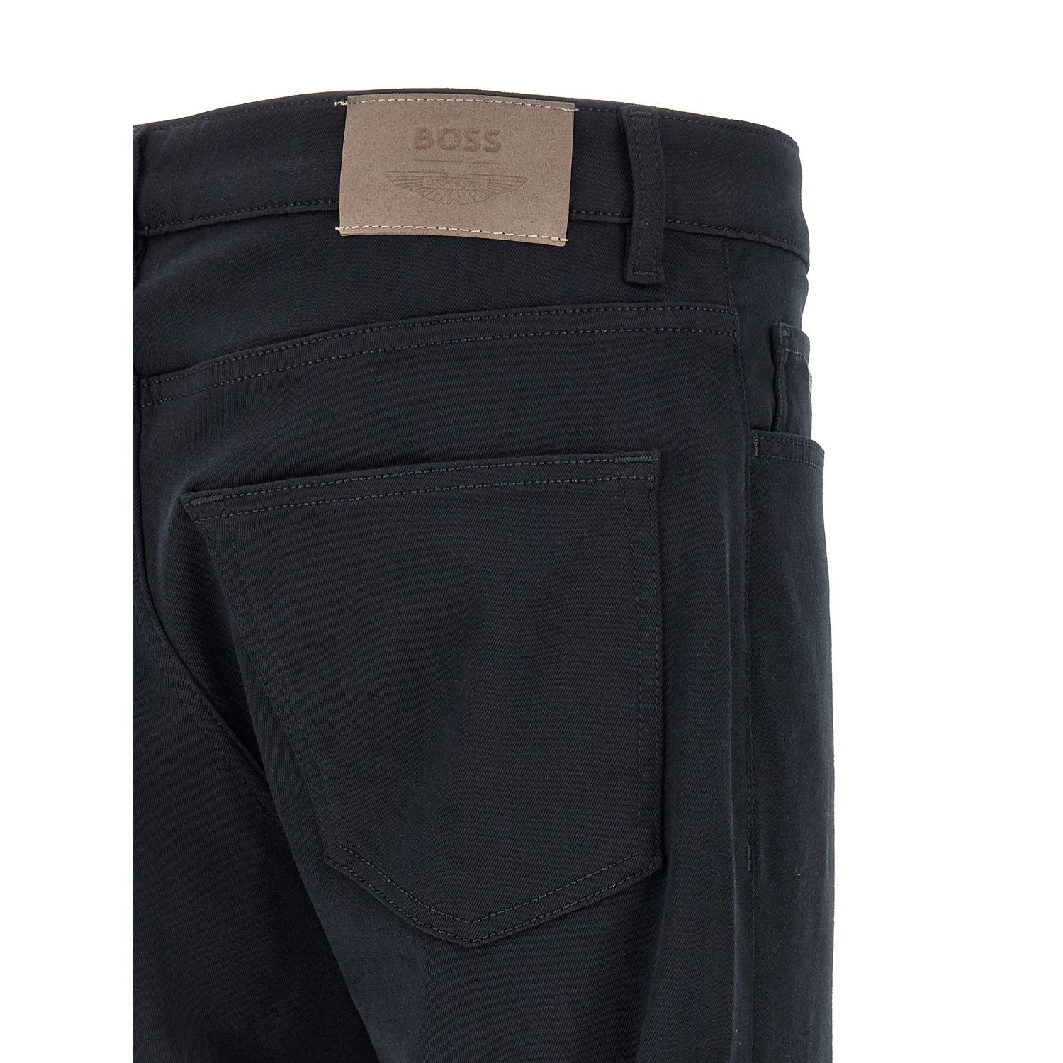 Hugo Boss Blue Polyester Straight-Leg Jeans