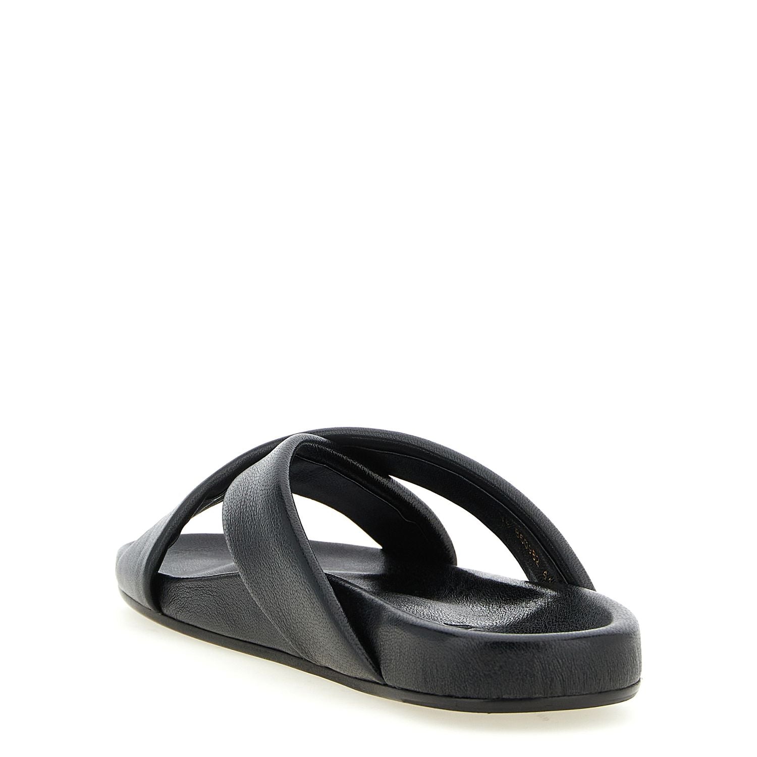 Saint Laurent Black Lamb Leather Slides