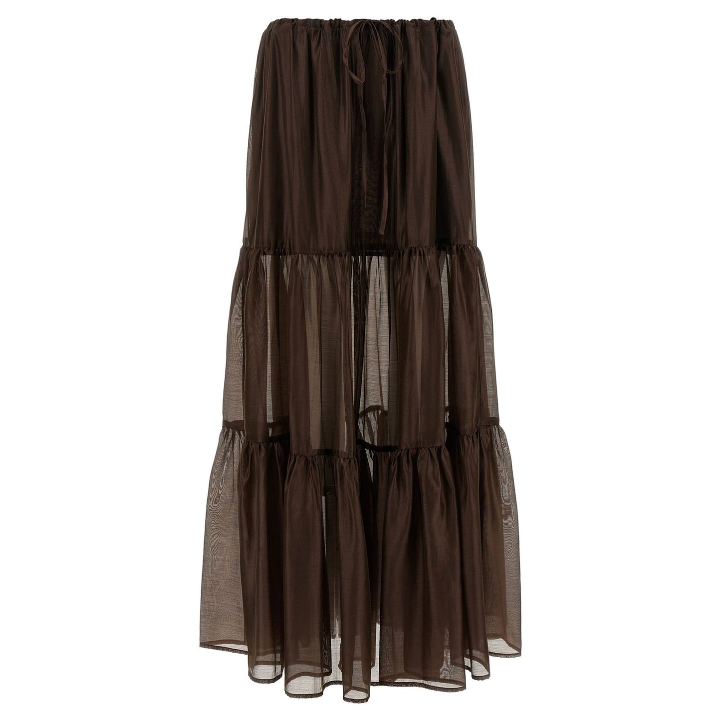 Twinset Brown Lycra Mini Skirt