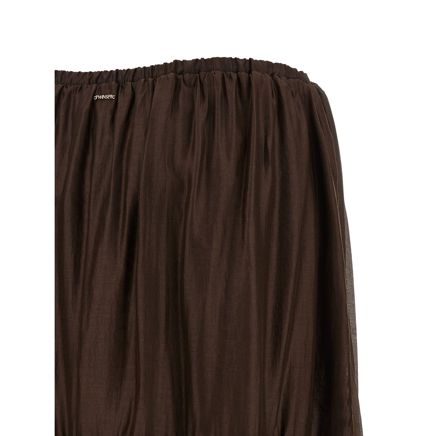 Twinset Brown Lycra Mini Skirt