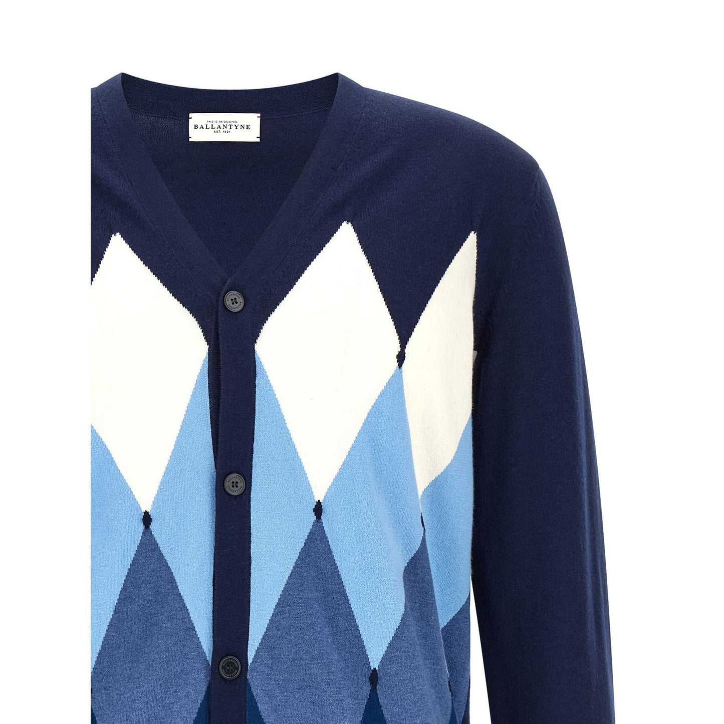 Ballantyne Blue Cotton Cardigan