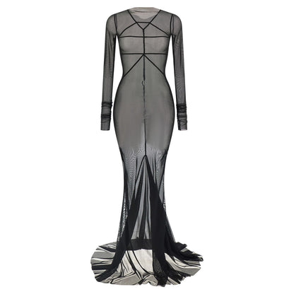 Rick Owens Black Nylon Long Dress